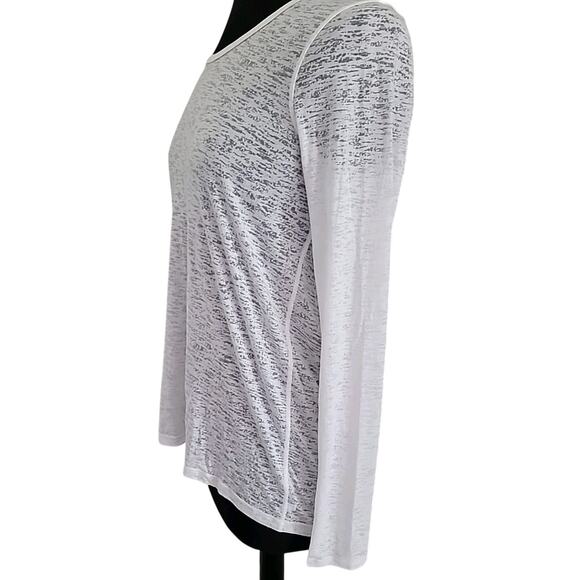 Lululemon Women’s Low-Key Burnout Long Sleeve Top M Open Back Spacedye White EUC - Picture 7 of 11